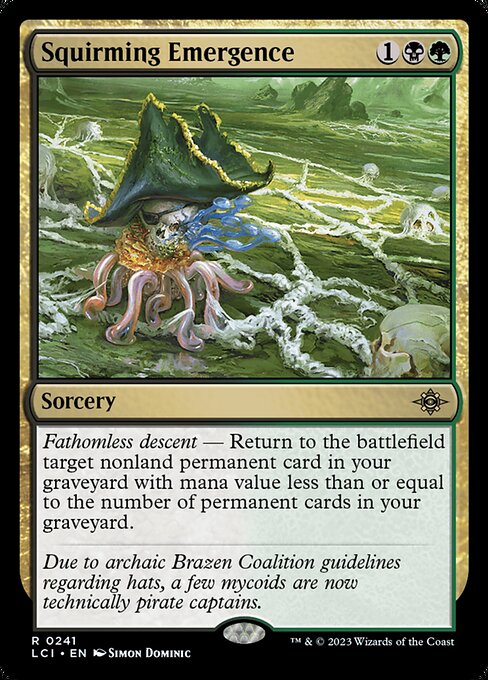 Squirming Emergence - The Lost Caverns of Ixalan (#241) - Illustrated by Simon Dominic - Magic: The Gathering Card