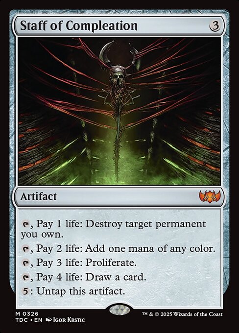 Staff of Compleation - Tarkir: Dragonstorm Commander (#326) - Illustrated by Igor Krstic - Magic: The Gathering Card