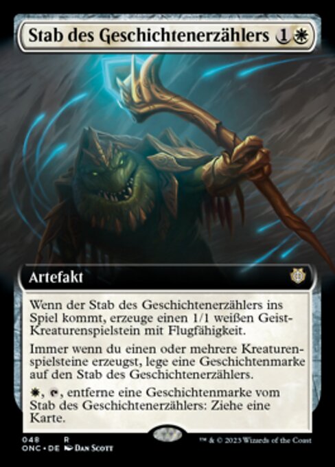 Stab des Geschichtenerzählers (Staff of the Storyteller) - Phyrexia: All Will Be One Commander (#48) - Illustrated by Dan Murayama Scott - Magic: The Gathering Card