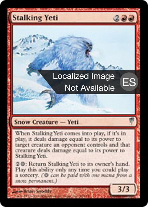 Yeti Caçador (Stalking Yeti) - Coldsnap (#98) - Illustrated by Brian Snõddy - Magic: The Gathering Card