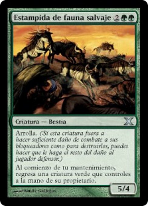 Wütende Wildebeests (Stampeding Wildebeests) - Tenth Edition (#300) - Illustrated by Randy Gallegos - Magic: The Gathering Card