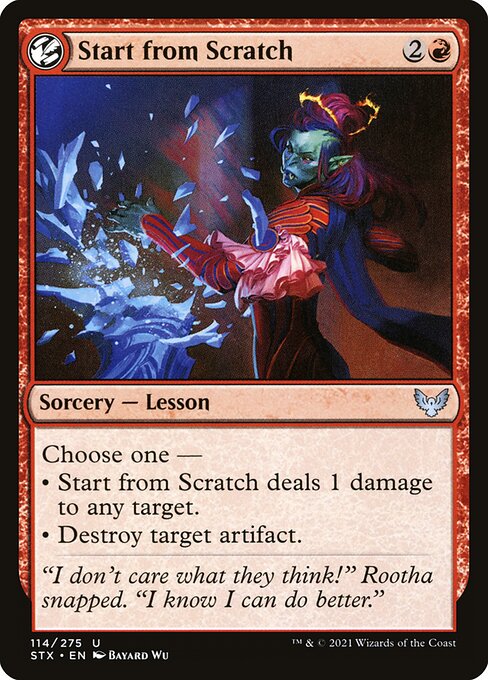 从头开始 (Start from Scratch) - Strixhaven: School of Mages (#114) - Illustrated by Bayard Wu - Magic: The Gathering Card