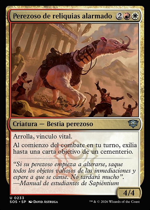 Tardigrado delle Reliquie Spaventato (Startled Relic Sloth) - Secrets of Strixhaven (#233) - Illustrated by David Astruga - Magic: The Gathering Card