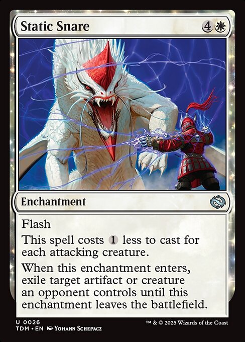 Calappio Statico (Static Snare) - Tarkir: Dragonstorm (#26) - Illustrated by Yohann Schepacz - Magic: The Gathering Card