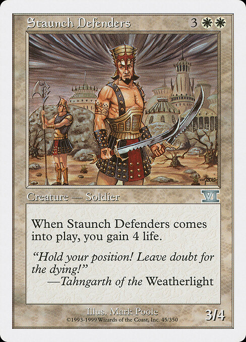 Staunch Defenders - Seventh Edition (#50) - Illustrated by Tristan Elwell - Magic: The Gathering Card