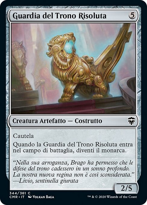 Guardia del trono acérrimo (Staunch Throneguard) - Commander Legends (#344) - Illustrated by Volkan Baǵa - Magic: The Gathering Card