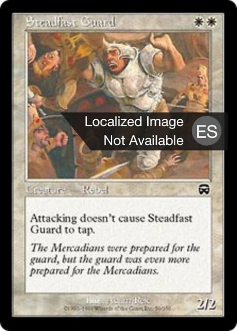 Guardia resuelto (Steadfast Guard) - Mercadian Masques (#50) - Illustrated by Adam Rex - Magic: The Gathering Card