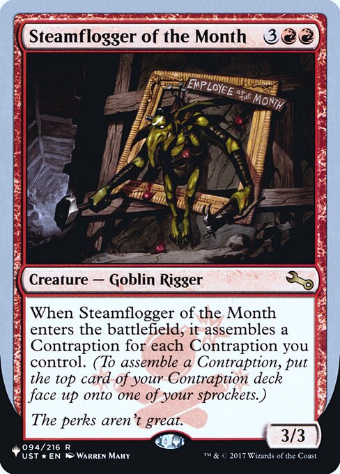 Steamflogger of the Month - The List (Unfinity Foil Edition) (#30) - Illustrated by Warren Mahy - Magic: The Gathering Card