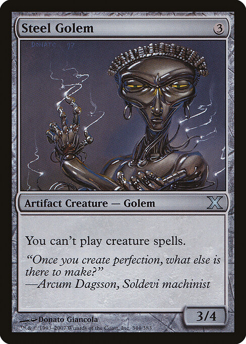 Steel Golem - Tenth Edition Magic card