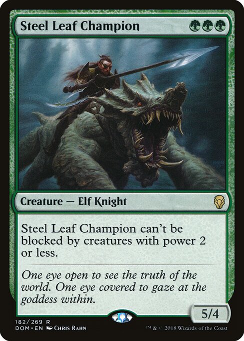 Steel Leaf Champion - Dominaria (#182) - Illustrated by Chris Rahn - Magic: The Gathering Card