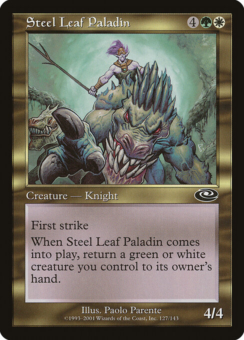 Steel Leaf Paladin - Planeshift (#127) - Illustrated by Paolo Parente - Magic: The Gathering Card