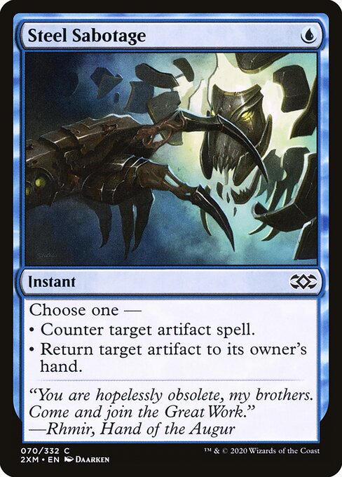 Steel Sabotage - Double Masters (#70) - Illustrated by Daarken - Magic: The Gathering Card