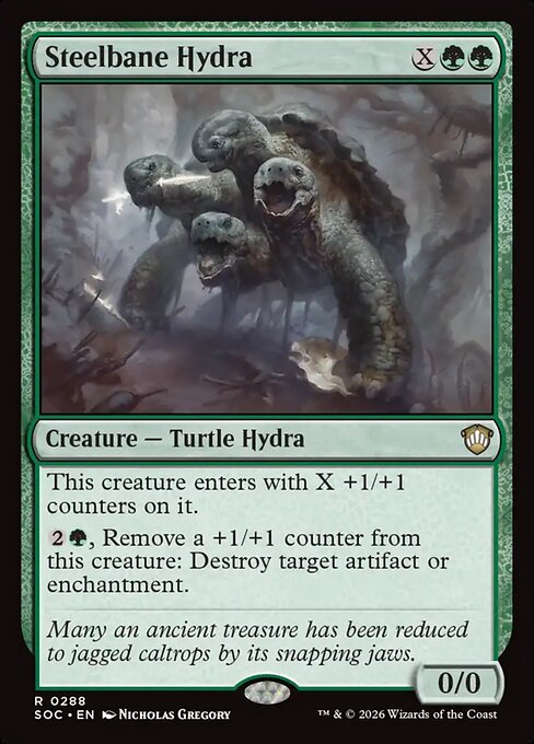 Steelbane Hydra - Secrets of Strixhaven Commander (#288) - Illustrated by Nicholas Gregory - Magic: The Gathering Card