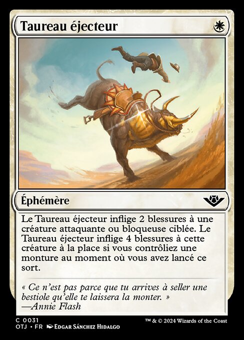 Taureau éjecteur (Steer Clear) - Outlaws of Thunder Junction (#31) - Illustrated by Edgar Sánchez Hidalgo - Magic: The Gathering Card