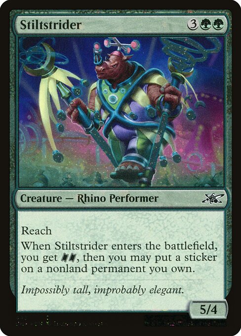 Stiltstrider - Unfinity (#443) - Illustrated by Leonardo Santanna - Magic: The Gathering Card