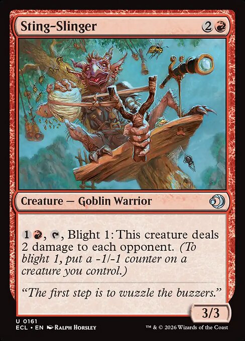 Sting-Slinger - Lorwyn Eclipsed (#161) - Illustrated by Ralph Horsley - Magic: The Gathering Card