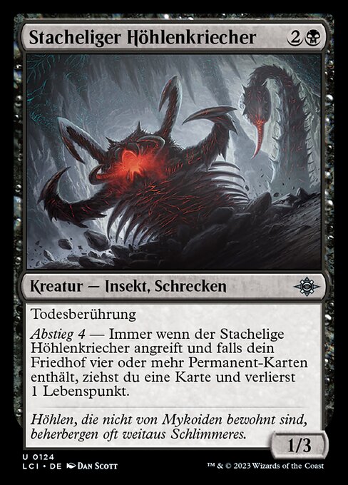Lacraia de Caverna Pungente (Stinging Cave Crawler) - The Lost Caverns of Ixalan (#124) - Illustrated by Dan Murayama Scott - Magic: The Gathering Card