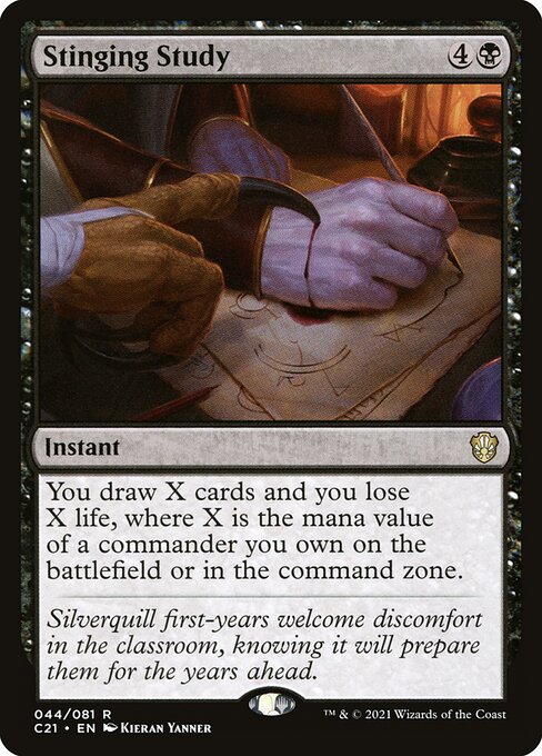 Stinging Study - Commander 2021 (#44) - Illustrated by Kieran Yanner - Magic: The Gathering Card
