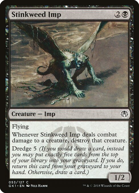 Stinkwurzbold (Stinkweed Imp) - GRN Guild Kit (#53) - Illustrated by Nils Hamm - Magic: The Gathering Card