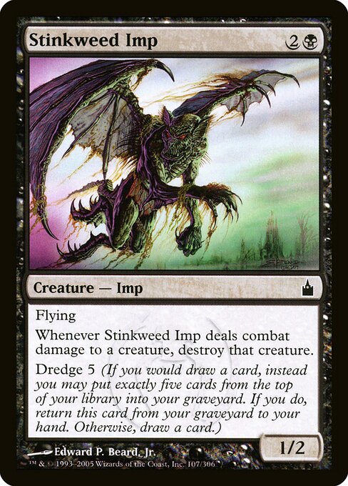 Demonietto di Brassicacea (Stinkweed Imp) - Ravnica: City of Guilds (#107) - Illustrated by Edward P. Beard, Jr. - Magic: The Gathering Card