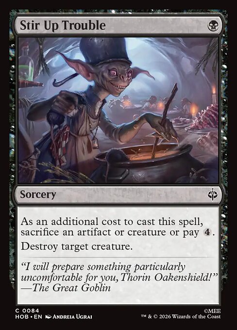 Piantare una Grana (Stir Up Trouble) - The Hobbit (#84) - Illustrated by Andreia Ugrai - Magic: The Gathering Card