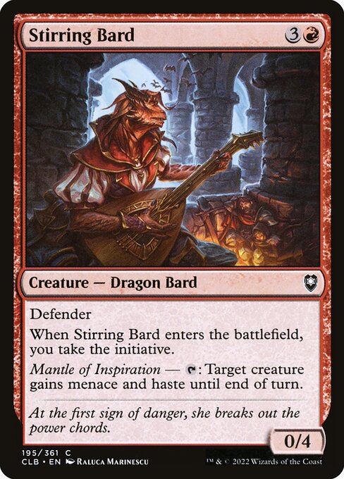 奮起させるバード (Stirring Bard) - Commander Legends: Battle for Baldur's Gate (#195) - Illustrated by Raluca Marinescu - Magic: The Gathering Card