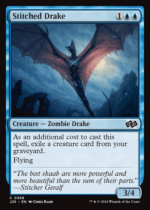 Stitched Drake - Foundations Jumpstart (#368) - Illustrated by Chris Rahn - Magic: The Gathering Card