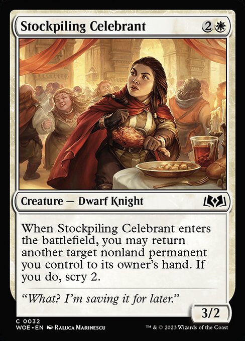 Celebrante Accumulatrice (Stockpiling Celebrant) - Wilds of Eldraine (#32) - Illustrated by Raluca Marinescu - Magic: The Gathering Card
