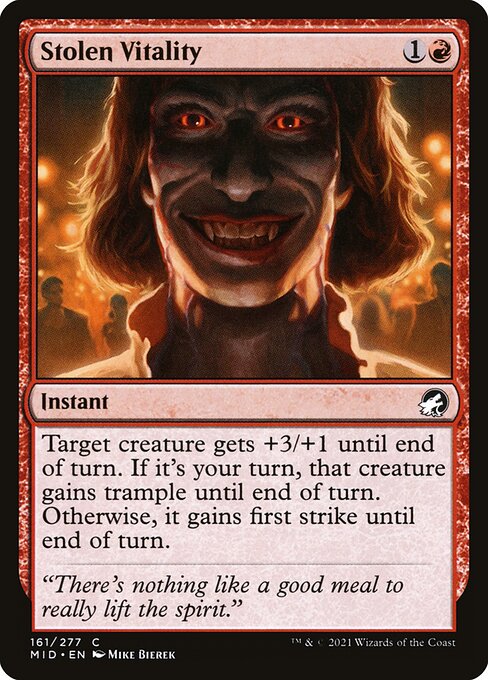 Stolen Vitality - Innistrad: Midnight Hunt (#161) - Illustrated by Mike Bierek - Magic: The Gathering Card