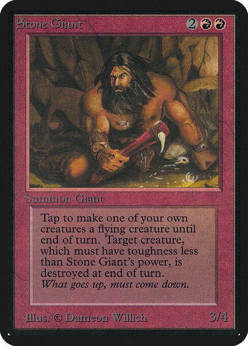 Gigante di Pietra (Stone Giant) - Fourth Edition (#223) - Illustrated by Dameon Willich - Magic: The Gathering Card