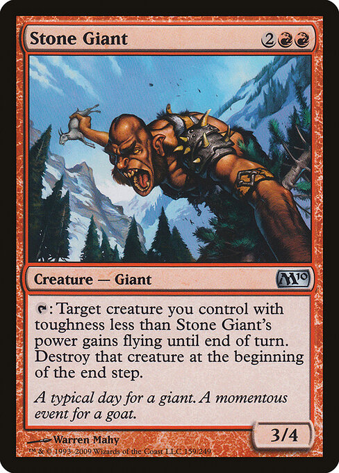 Gigante delle Rocce (Stone Giant) - Magic 2010 (#159) - Illustrated by Warren Mahy - Magic: The Gathering Card