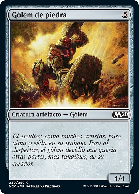 Golem di Pietra (Stone Golem) - Core Set 2020 (#240) - Illustrated by Martina Pilcerova - Magic: The Gathering Card