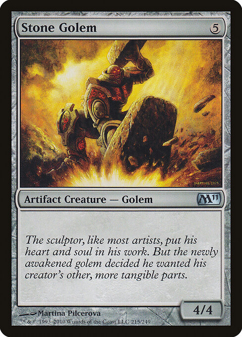 Golem di Pietra (Stone Golem) - Magic 2011 (#215) - Illustrated by Martina Pilcerova - Magic: The Gathering Card