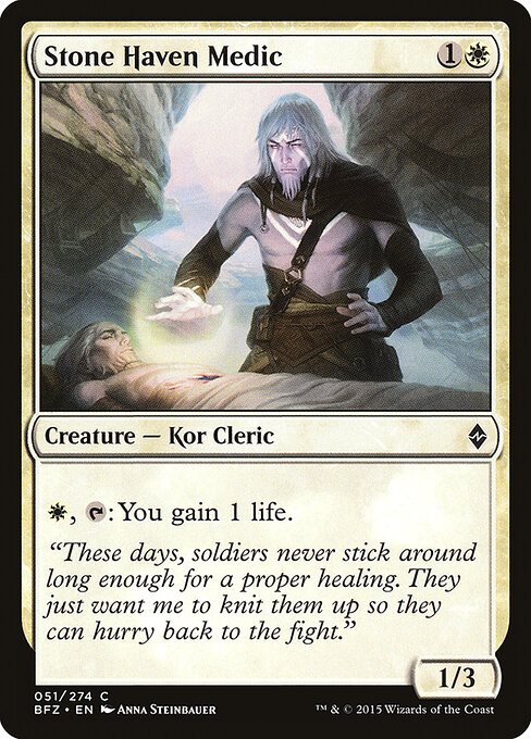 Stone Haven Medic - Battle for Zendikar (#51) - Illustrated by Anna Steinbauer - Magic: The Gathering Card