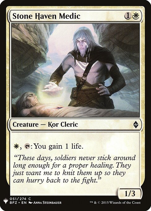 Médico de los Refugios Pedregosos (Stone Haven Medic) - Battle for Zendikar (#51) - Illustrated by Anna Steinbauer - Magic: The Gathering Card