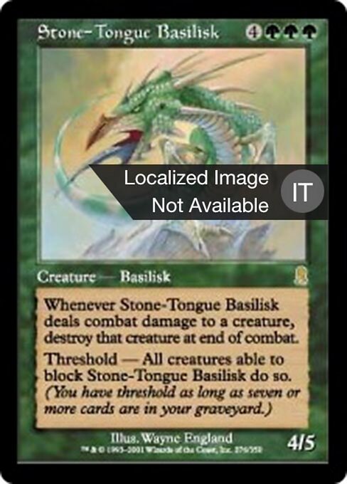 Steinzungen-Basilisk (Stone-Tongue Basilisk) - Odyssey (#276) - Illustrated by Wayne England - Magic: The Gathering Card