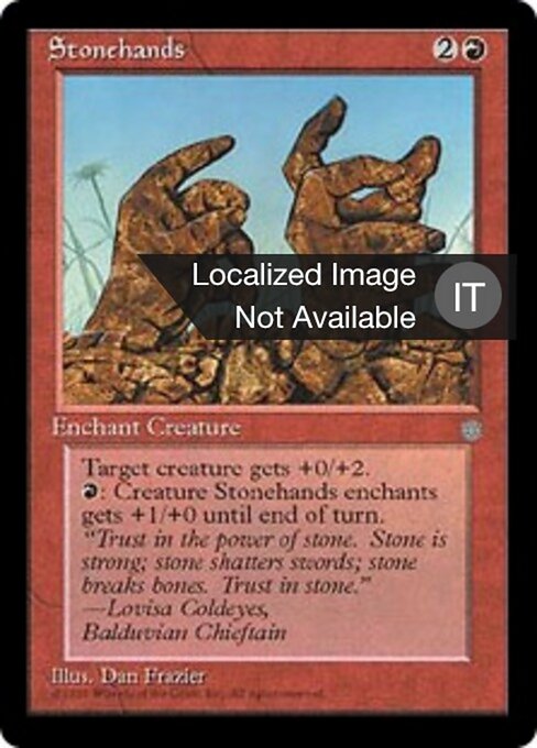 Mani di Pietra (Stonehands) - Ice Age (#219) - Illustrated by Dan Frazier - Magic: The Gathering Card