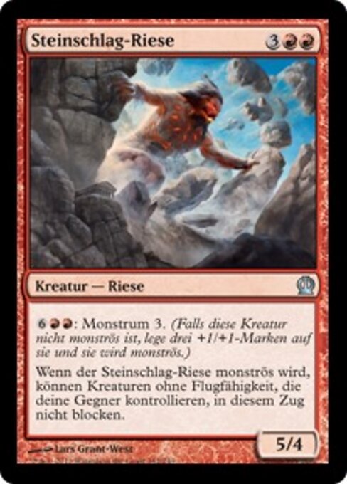 Сотрясающий Скалы Гигант (Stoneshock Giant) - Theros (#142) - Illustrated by Lars Grant-West - Magic: The Gathering Card