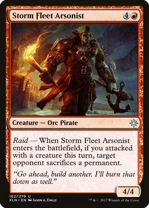스톰 선단 방화범 (Storm Fleet Arsonist) - Ixalan (#162) - Illustrated by Jason A. Engle - Magic: The Gathering Card