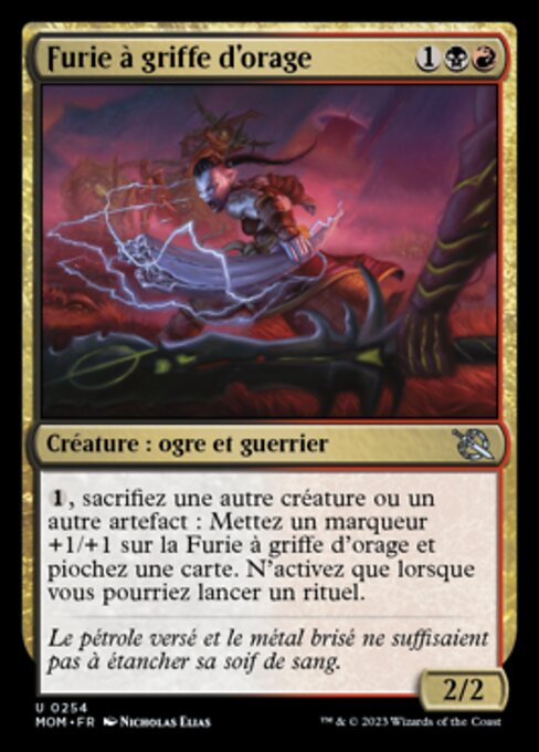 Iracunda garratormenta (Stormclaw Rager) - March of the Machine (#254) - Illustrated by Nicholas Elias - Magic: The Gathering Card