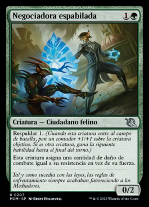 Negociadora das Ruas (Streetwise Negotiator) - March of the Machine (#207) - Illustrated by Brent Hollowell - Magic: The Gathering Card