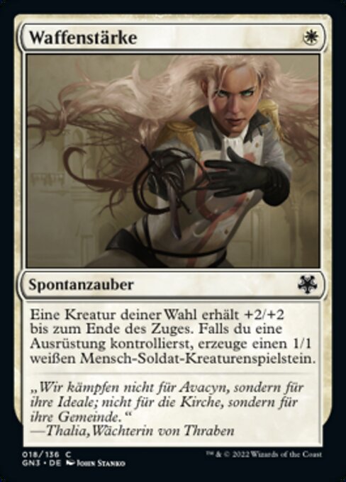 Forza delle Armi (Strength of Arms) - Game Night: Free-for-All (#18) - Illustrated by John Stanko - Magic: The Gathering Card