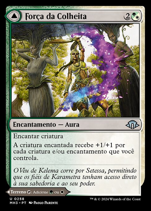 Strength of the Harvest // Haven of the Harvest - Modern Horizons 3 (#258) - Illustrated by Paolo Parente - Magic: The Gathering Card