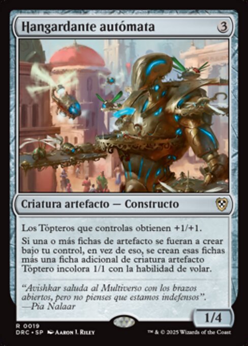 Hangardante autómata (Stridehangar Automaton) - Aetherdrift Commander (#19) - Illustrated by Aaron J. Riley - Magic: The Gathering Card