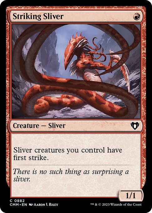 Striking Sliver - Commander Masters (#882) - Illustrated by Aaron J. Riley - Magic: The Gathering Card