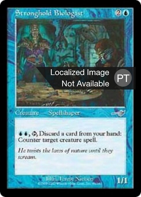 Biólogo de la fortaleza (Stronghold Biologist) - Nemesis (#45) - Illustrated by Terese Nielsen - Magic: The Gathering Card