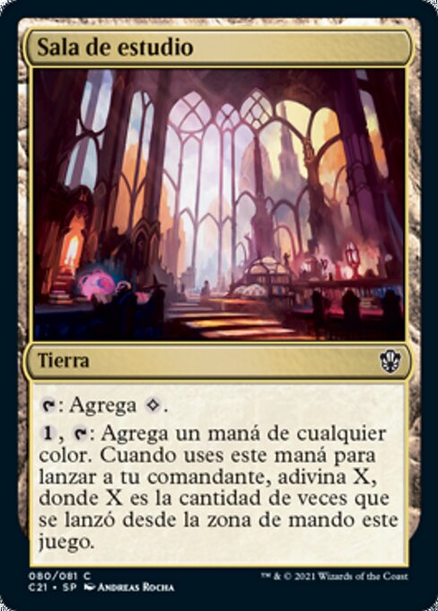 Sala de estudio (Study Hall) - Commander 2021 (#80) - Illustrated by Andreas Rocha - Magic: The Gathering Card