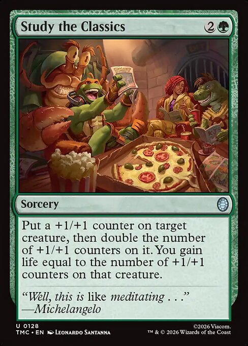 Study the Classics - Teenage Mutant Ninja Turtles Eternal (#128) - Illustrated by Leonardo Santanna - Magic: The Gathering Card