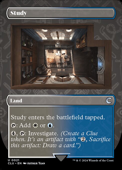 Study - Ravnica: Clue Edition (#21) - Illustrated by Arthur Yuan - Magic: The Gathering Card