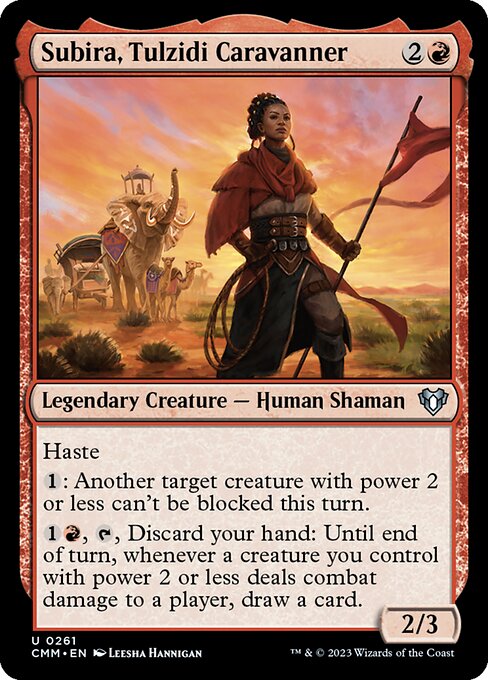 Subira, Tulzidi Caravanner - Commander Masters (#261) - Illustrated by Leesha Hannigan - Magic: The Gathering Card